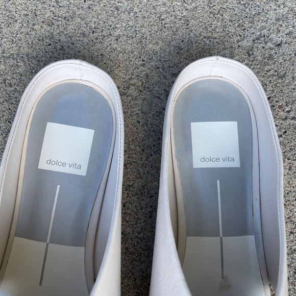 Dolce Vita Ivory Criss Cross Leather Mules - Picture 6 of 12